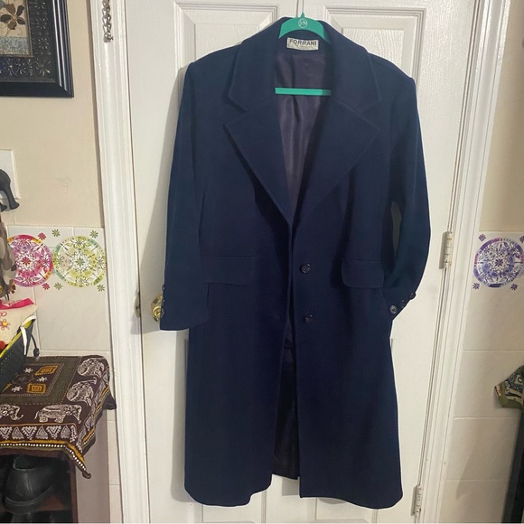 Forrani Jackets & Blazers - Vintage USA Navy Blue Single Breasted Longline 100% Wool Peacoat -13/14 Petite